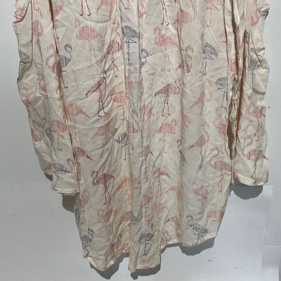 Max Jeans Multicolor Tassel Tie Neck Cold Shoulder Long Sleeve Blouse Small NWT - Picture 10 of 11